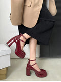 Purpdrank  Designer Women Nightclub Pumps Fashion Cross Strap Buckle Shoes 2025 New Spring Autumn Wedding Party Shoes