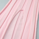 Purpdrank   Summer Women's Elegant Knit Maxi Dress Short Sleeve V-Neck Ribbed Side Slit Bodycon Long Dress Casual Party Evening Dress