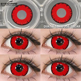 Purpdrank  1 Pair Halloween Color Contact Lenses for Eyes Cosplay Lenses Anime Lenses Black Eye Lens White Lenses Crazy Red Lens
