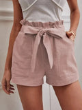Purpdrank   Shorts Women Bow Tie Lace Up Wide Leg Shorts High Waist Pockets Casual Streetwear Summer New Fashion Loose Shorts