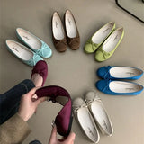 Purpdrank  Boat Shoe Bow-Knot Female Footwear Loafers With Fur Round Toe Shallow Mouth Ballerinas Woman 2025 Casual Sneaker Butterfly Dress