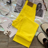 Purpdrank  Fashion Lemon Yellow Jeans Women High Waist Straight Loose Full Trousers 2025 New Autumn Trendy Wide Leg Denim Pants