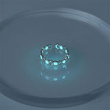 Purpdrank - Love Heart Ring Glow In Dark Fashion Adjustable Couples Rings Silver Color Pink Blue Light Jewelry Gift For Lover