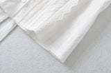 Purpdrank  Summer Plain White Spliced Lace V neck Sleeveless Tank Women Open Buttons Slim Waist Tie Bow Sashes Back Tank Top Crop Tops