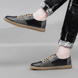 Purpdrank  New Genuine Leather Mens Shoes Fashion Male Footwear Black Sneakers Cool Young Mens Casual Shoes Breathable Outdoor Skate Shoes