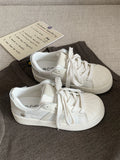 Purpdrank  Korean Chic Retro Shell Head White Shoes Women's New Versatile Laced Casual Sports Board Shoes De Xin Shoes Cross Buckle