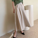 Purpdrank  2025 New Vintage Women's Straight Skirts Pockets Spring Summer High Waist Solid Loose Button A-line Skirts for Women