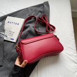 Purpdrank  Irregular Shapes Crossbody Bags For Women Red Lychee Pattern Flap Shoulder Bag Casual Street Simple Fashion Satchels 2025