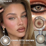 Purpdrank  1 Pair Brown Color Contact Lenses Natural Eye Contacts Blue Colored Soft Lens Yearly Use Women Makeup Cosmetic Lenses
