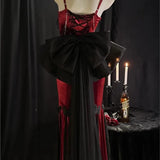 Hepburn Retro Temperament Red Dress Slimming Halter for Women