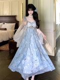 Purpdrank  French Vintage Elegant Women Dresses Y2k Butterfly Sequin Fairy Long Dress Fashion Female Korea Style Chic Outfits Summer New
