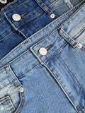 Purpdrank  European and American Summer New Sexy High Waist Tight Piercing High Elasticity Jeans for Women Denim Shorts Plus Size