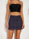 Purpdrank   High Waisted Skirts Women Sexy Cheetah Print Vintage Mini Skirts Fashion Casual Chiffon Mesh Slim Skirt Summer New