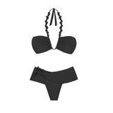 Purpdrank  Halter Bikini Bandeau Biquini Women Sexy Swimsuit Push Up Swimwear Female High Waist Swim Suits Solid Bathingsuit Beachwear