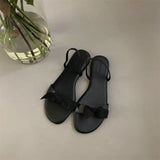 Purpdrank  Slippers Casual Butterfly-Knot Shoes Slides Low Beige Heeled Sandals Slipers Women Luxury Flat Summer Black Soft 2025 Rome Fabri