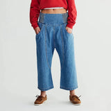 Purpdrank  Women Vintage Harlan Jeans Elegant Chic Elastic High Waist Straight Harem Denim Cargo Pants 2025 Loose Baggy Trousers Streetwear