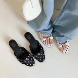 Purpdrank   New Summer Polka Dot Open Toe Woman Slippers Elegant Stripper Thin Heels Ladies Mules Slides Shoes Zapatos De Mujer