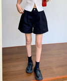 Purpdrank  Summer Vintage Women's Cargo Wide Leg Shorts Pocket 2025 New High Waist Solid Casual Loose A-line Short Pants Female