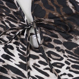 Purpdrank  Sexy Lace-up Deep V Halter Leopard Print Long Dress Women Fashion Sleeveless Backless Bodycon Mermaid Evening Party Gown