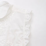 Purpdrank   Summer White Embroidery Flower Spliced Lace Sleeveless Tank Women Lacing Up Bow Front Loose Tank Top Crop Tops