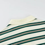 Purpdrank   Spring New Women's Oversized Striped Polo Shirt Long Sleeve Half Button Collared Casual Top Retro Commute Streetwear