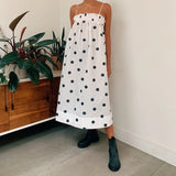 Purpdrank  Y2k Polka Dot Maxi Dress Vintage Spaghetti Strap Loose Fit Midi Dress Boho Beach Long Dresses Sundress for Women Going Out