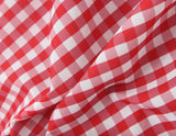 Purpdrank  Romantic Red Plaid Wood ears Ruffles Spliced Slash Shoulder Short Sleeve Dress Women Ruffles Hem Loose Mini Dresses Vestidos