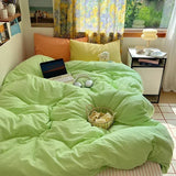 Purpdrank  Hot Sale Striped Cotton Bedding Set Soft & Skin-Friendly Duvet Cover Sets Japan and Korea Style Design Bed Linen Set