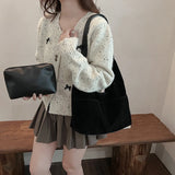 Purpdrank  2-IN-1 Underarm Shoulder Bag Sets For Women Faux Suede Multi Pockets Large Capacity Shopper Tote Bag 2025 Latest Handbags