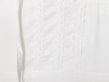 Purpdrank  Women White Bow V neck Spliced Lace High Waist Midi Dress Woman Retro French style Short Puff Sleeve Dresses Holiday Robe