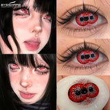 Purpdrank  1 Pair Halloween Color Contact Lenses for Eyes Cosplay Lenses Anime Lenses Black Eye Lens White Lenses Crazy Red Lens