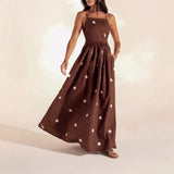 Purpdrank   New Women's Casual Vacation Elegant Padded Backline Floor-Length Blouse with Pockets