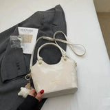  Purpdrank   New Sweet Style Zipper PU Square Women's Shoulder Crossbody Bag Solid Color Popular Commuting Fashion Small Square Bag