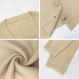 Purpdrank  V Neck Botton Long Sleeve Cardigan Women Knitted Black Autumn Winter Sweater Casual Loose Oversized Top Jumper