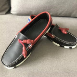 Purpdrank  Leather Docksides Classic Boat Shoes Mocassins Shoes Handmade Shoes Mens Casual Loafers Non-Slip Rubber Outsoles
