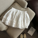 Purpdrank   Skirt Women's Summer High Waist Casual Fungus Edge Fluffy A-word Skirt