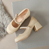 Purpdrank  Branded Pumps 2025 Lolita Shoes Chunky Sandals Gold  Heels All-Match Shallow Mouth Square Toe Slip On Clogs for Women Fashion Sp
