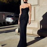 Purpdrank  Evening Party Dresses for Women Rhinestone Off Shoulder Strapless Twist Front Bodycon Dress with Choker Club Dresses