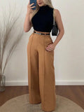 Purpdrank  Women Shiny Yellow Capris Pants High Waist Trousers Office Work Lady Full Length Summer Bottoms Capris Autumn Winter