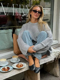 Purpdrank  Casual Mohair Stripe Sweater Women Loose Long Sleeve O-neck Loose Warm Pullover Female Fashion Autumn Sweaters Lady