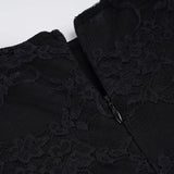 Purpdrank  Dark Solid Patchwork Lace A-Line Dress Sexy Slim O-Neck Long Sleeve Mini Dresses For Women Autumn Spring Fashion Ladies