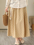Purpdrank - High Waist Casual Skirt Women New Arrival 2023 Summer Korean Style Vintage Polka Dot Loose Ladies Elegant Long Skirts B2890