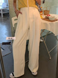 Purpdrank - Summer Long Suit Pants High Waist Solid Color Casual Pants Loose Wide Leg Pants Trousers