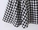Purpdrank  Sexy Red Gingham Plaid Mini Sleeveless Dress Women Bow O Neck Zipper Back Low Waist Ruched Hem Swing Tank Dresses Vestidos Black