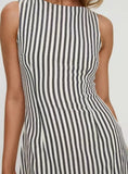 Purpdrank  Elegant Summer New Striped Print Dresses Women Casual Fashion Crew Neck Sleeveless Vestido Mujer Dress Elegante Women Clothing