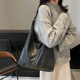 Purpdrank  Fashion Women Tote Bag Set 2-IN-1 Soft PU Leather Pure Color Large Capacity Shoulder Shopper Totes With Small Pockets 2025