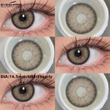Purpdrank  2pcs Colored Contact Lenses Fashion Blue Green Eye Contacts Soft Black Lens Gray Beauty Pupils Brown Eyes Makeup Lens