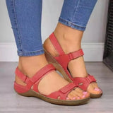 Purpdrank  New Thick Bottom Slope Heel Buckle Sandals Summer Solid Color Open Toe Casual Fashion Simple Breathable Comfortable Sandals