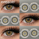 Purpdrank  1 Pair Contact Lenses Big Brown Lenses for Eyes Beauty Pupils Comestic Eye Color Len Korean Pupils Makeup Accessoriess