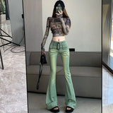 Purpdrank  Bell Bottom Trousers High Waist Shot Womens Flared Jeans South Korea Streetwear On Sale 2025 Quality R Xxl Denim Pants for Women